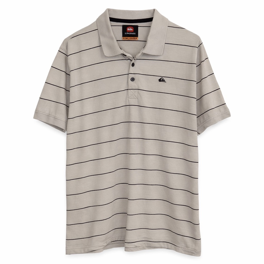 Quiksilver Surf Logo Striped Cotton Polo XL